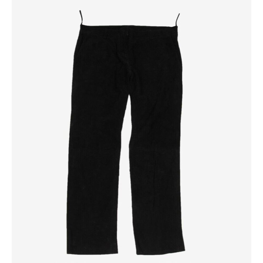 Balmain Womens Suede Pants Medium Black Leather 4 Pocket $1800 Retail